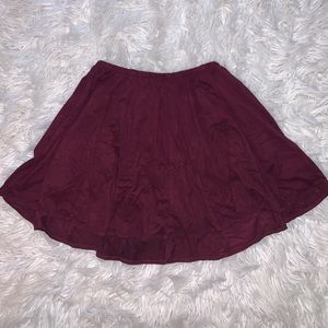 Brandy Melville velvet maroon skater skirt!